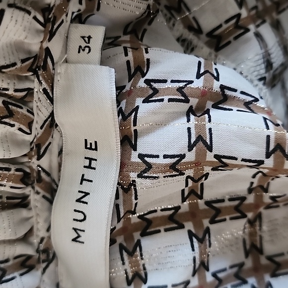 Munthe Ruffle Midi Dress Neutral Print Scandinavian Minimalist - Picture 5 of 5